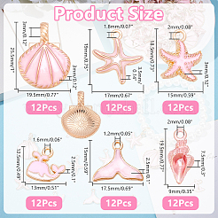 72Pcs 6 Styles Alloy Enamel Pendants&nbsp;ENAM-AR0001-84