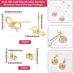 10Pcs Brass Stud Earring Findings&nbsp;KK-BBC0022-25
