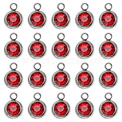 20Pcs 201 Stainless Steel Rhinestone Charms&nbsp;STAS-YW0002-02B
