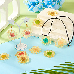 14Pcs 7 Colors Translucent Resin Pendants&nbsp;RESI-TA0003-40