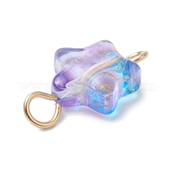 10Pcs 10 Colors Transparent Spray Painted Glass Star Connector Charms&nbsp;PALLOY-JF03036