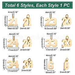 6Pcs 6 Style 316 Surgical Stainless Steel Charms&nbsp;STAS-UN0040-38G