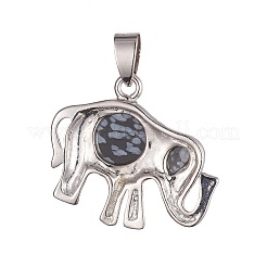 Synthetic Snowflake Obsidian Pendants&nbsp;G-XCP0001-48