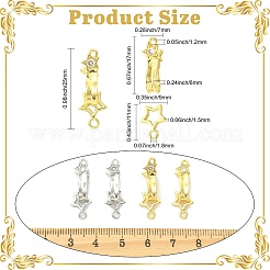 6Pcs 2 Colors Brass Micro Pave Clear Cubic Zirconia Interlocking Clasps&nbsp;KK-CJ0005-91