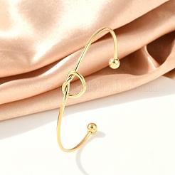 Ion Plating(IP) 304 Stainless Steel Knot Cuff Bangles for Women&nbsp;BJEW-M233-04G