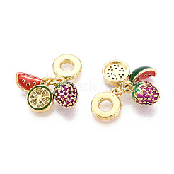 Brass Micro Pave Cubic Zirconia Pendants&nbsp;X-KK-N271-04G