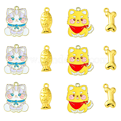 20Pcs 4 Styles Alloy Enamel Pendants&nbsp;ENAM-CJ0004-48
