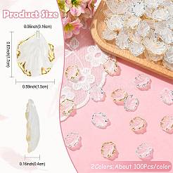 200Pcs 2 Colors Frosted Plastic Petal Pendants&nbsp;KY-FS0001-49