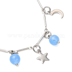 Stainless Steel and Natural & Dyed Malaysia Jade Charm Bracelets&nbsp;BJEW-JB12418-02