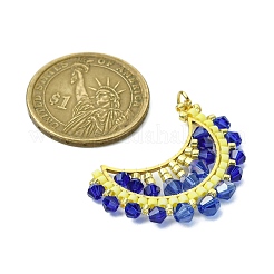Glass Seed Beaded Moon Pendants&nbsp;PALLOY-MZ00512-01