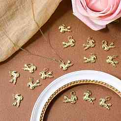 15Pcs Brass Horse Charms&nbsp;KK-SZ0007-45
