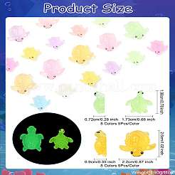 80Pcs 16 Styles Luminous Resin Sea Turtle Figurine Decoration&nbsp;FIND-CJ0003-49