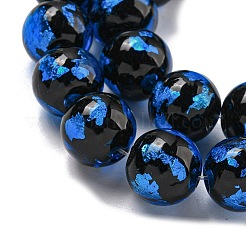 Handmade Silver/Gold Foil Lampwork Beads Strands&nbsp;LAMP-L079-07E