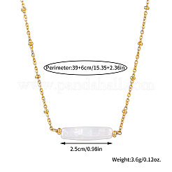 Baroque Keshi Pearl Bar Pendant Stainless Steel Satellite Chain Necklaces for Women&nbsp;XQ7733