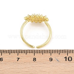 Brass Micro Pave Cubic Zirconia Cuff Rings for Women&nbsp;RJEW-Z113-45G