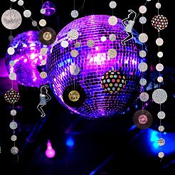 AHADEMAKER Iridescent Disco Theme Paper Garlands&nbsp;HJEW-GA0001-18