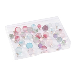 44Pcs 11 Styles Two Tone Transparent Spray Painted Glass Pendants&nbsp;GLAA-FS0002-58