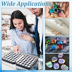 60Pcs Round PS Plastic Loose Diamond Small Cases Set with White and Black Sponge Inside&nbsp;CON-WH0001-54B-01