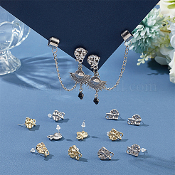 40Pcs 2 Color Alloy Stud Earring Findings&nbsp;FIND-DC0002-19