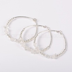 Gemstone Chip Bead Cuff Bracelets&nbsp;BJEW-JB01607-04