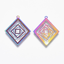 Ion Plating(IP) 304 Stainless Steel Filigree Pendants&nbsp;X-STAS-T057-04