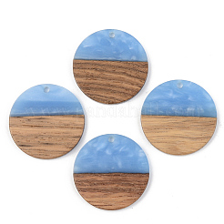 Opaque Resin & Walnut Wood Pendants&nbsp;RESI-S389-025A-C