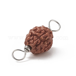 Round Natural Wood Connector Charms&nbsp;PALLOY-JF01994-02