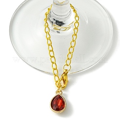 Alloy with Faceted Glass Rhinestone Cup Pendant Decorations&nbsp;HJEW-JM01788