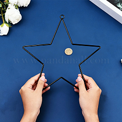 5 Styles Iron Star Ring for DIY Woven Net/Web with Feather&nbsp;IFIN-GF0001-67A