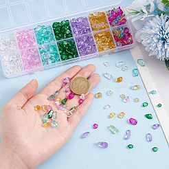 84G 7 Colors Spray Painted Transparent Glass Beads Strands&nbsp;GLAA-GO0001-18