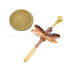 4Pcs 4 Colors Dragonfly Glass Pendant Decoration&nbsp;HJEW-TA00277