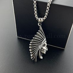 Vintage Native American 304 Stainless Steel Pendant Unisex Necklaces&nbsp;TX4211