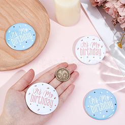 4Pcs 2 Colors It's My Birthday Tinplate Brooches&nbsp;JEWB-CN0001-13