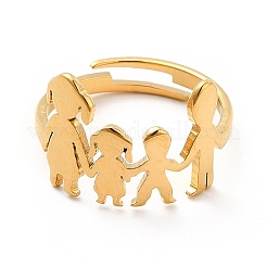 Ion Plating(IP) 201 Stainless Steel Family Adjustable Ring for Women&nbsp;RJEW-F131-03G