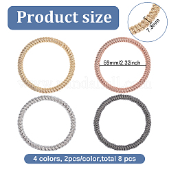 8Pcs 4 Colors Steel Wire Wrap Chain Stretch Bracelets Set&nbsp;BJEW-BC0001-21