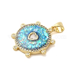 Brass Micro Pave Cubic Zirconia Pendants&nbsp;KK-K385-132G