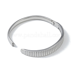 Non-Tarnish 304 Stainless Steel Grooved Hinged Bangles for Women&nbsp;BJEW-U002-10P