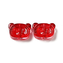 Spray Painted Transparent Glass Beads&nbsp;GLAA-F119-04