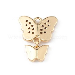 Rack Plating Brass Micro Pave Clear Cubic Zirconia Charms&nbsp;KK-L155-56G