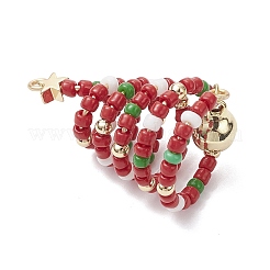 Glass Seed Beaded Christmas Tree Big Pendants&nbsp;PALLOY-TA00330-01