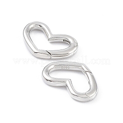 Anti-Tarnish Rhodium Plated 925 Sterling Silver Spring Gate Rings&nbsp;STER-K173-25P