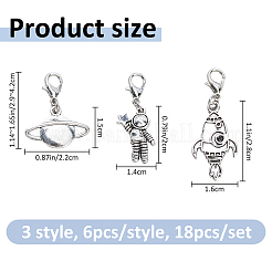 18Pcs 3 Style Alloy Enamel Pendant Decorations&nbsp;HJEW-FH00281