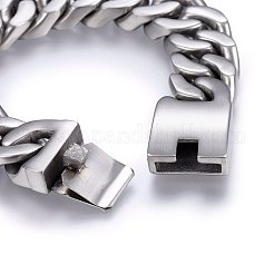 Tarnish Resistant 304 Stainless Steel Curb Chains Bracelets&nbsp;BJEW-E346-07A-P