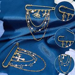 2Pcs 2 Styles Steel Brooches&nbsp;JEWB-BM0001-01G