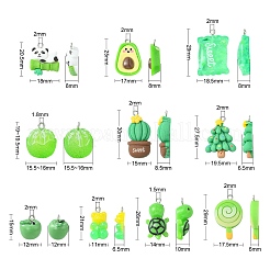 30Pcs 10 Styles Opaque Resin Pendants&nbsp;RESI-CJ0003-48