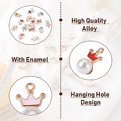 20Pcs 5 Colors Resin Imitation Pearl Pendants&nbsp;FIND-CD0001-35