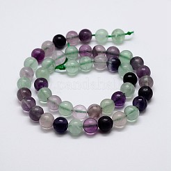 Natural Rainbow Fluorite Bead Strands&nbsp;G-P255-01-8mm