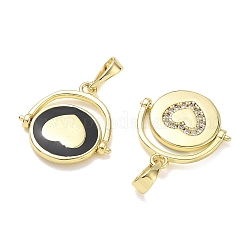 Brass with Enamel Spinning Pendants&nbsp;KK-CBAD872-11G
