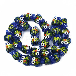 Handmade Bumpy Lampwork Beads Strands&nbsp;LAMP-N021-032