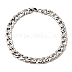 201 Stainless Steel Curb Chain Bracelets for Men&nbsp;STAS-T077-22B-01P